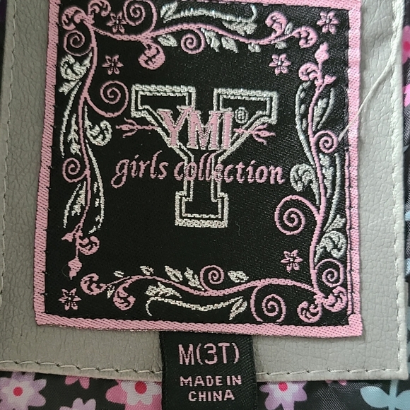 YMI Girls Size 3T Gray Quilted Faux Leather Moto Jacket - Picture 3 of 3